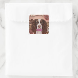 Engels Springer Spaniel Vierkante Sticker