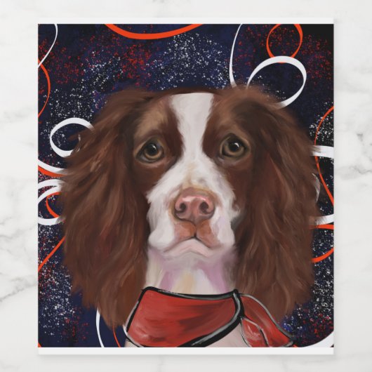 ENGELS SPRINGER SPANIEL WIJN ETIKET (Enkel label)