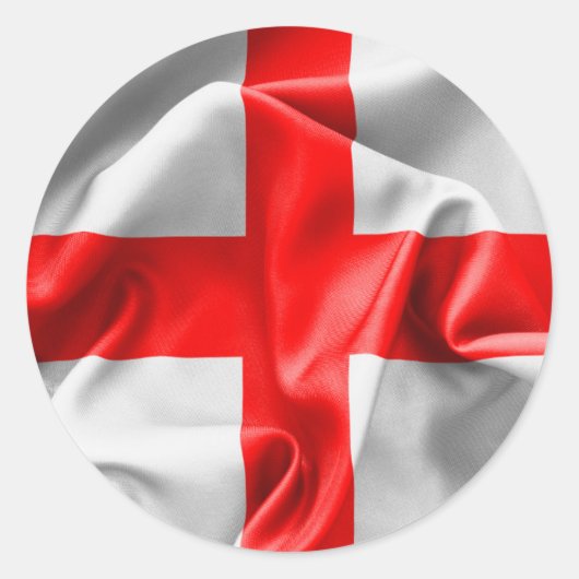 Engels St Georges Cross Flag Ronde Sticker (Voorkant)