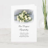 Engels: Sympathy white freesia's & rozen Kaart (Voorkant)