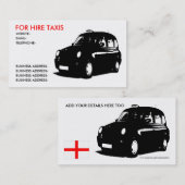 Engels Taxi Visitekaartje (Voorkant / Achterkant)