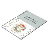 Engels Tea Cups Flowers Greenery Tea Book Notitieboek (Linkerzijde)