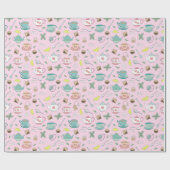 Engels Tea Party theekopjes theepotten patroon Cadeaupapier (Vlak)