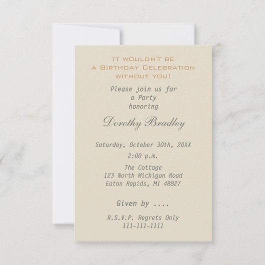  Engels Teapot 80th Birthday Invitation Kaart (Achterkant)