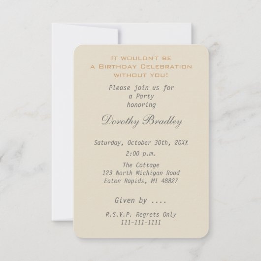 Engels Theepot 90e Verjaardagsuitnodiging Kaart (Achterkant)