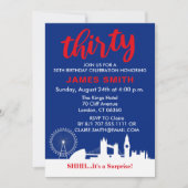 Engels thema 30ste verjaardagsfeest kaart (Voorkant)