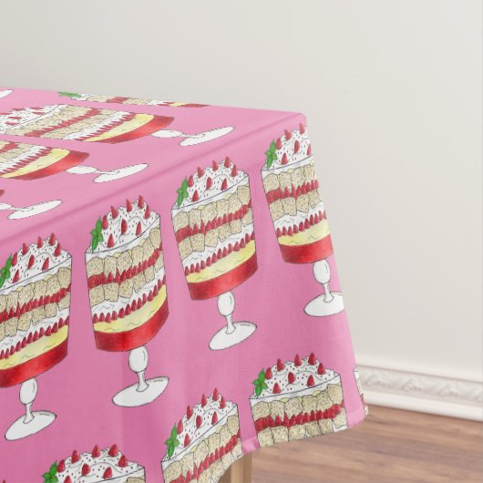 Engels Trifle British Dessert Cake Strawberry Tafelkleed (Voorbeeld)