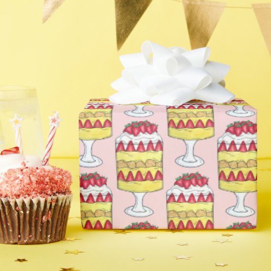 Engels Trifle Fruit Custard Dessert British Food Cadeaupapier (Verjaardagsfeest)