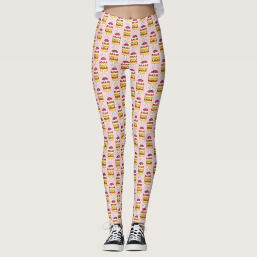 Engels Trifle Fruit Custard Dessert British Food Leggings (Voorkant)