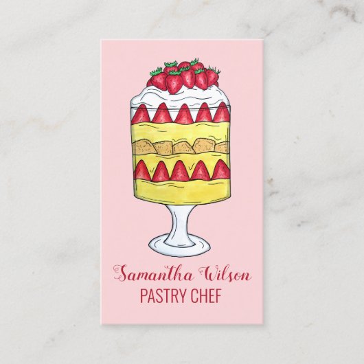 Engels Trifle Fruit Custard Dessert British Food Visitekaartje (Voorkant)