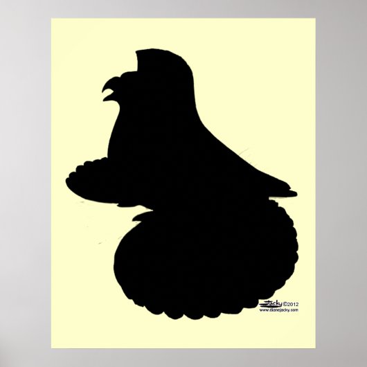 Engels trompetterduivensilhouet poster (Voorkant)
