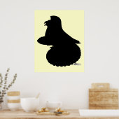 Engels trompetterduivensilhouet poster (Keuken)
