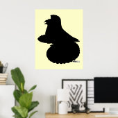 Engels trompetterduivensilhouet poster (Thuiskantoor)