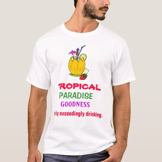 ENGELS: tropisch paradijs = boozing! T-shirt (Voorkant)