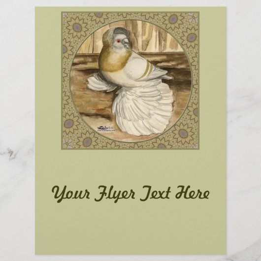 Engels Trumpeter Pigeon Gold Lijst Flyer (Voorkant)