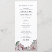 Engels Tuin Bloemen Huwelijk Programma Programmakaart (Achterkant)