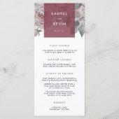 Engels Tuin Bruiloft Menu Kaart | Marsala (Voorkant)