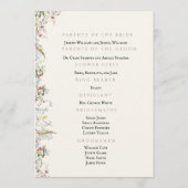 Engels Tuin Party Trouwprogramma Programmakaart (Achterkant)