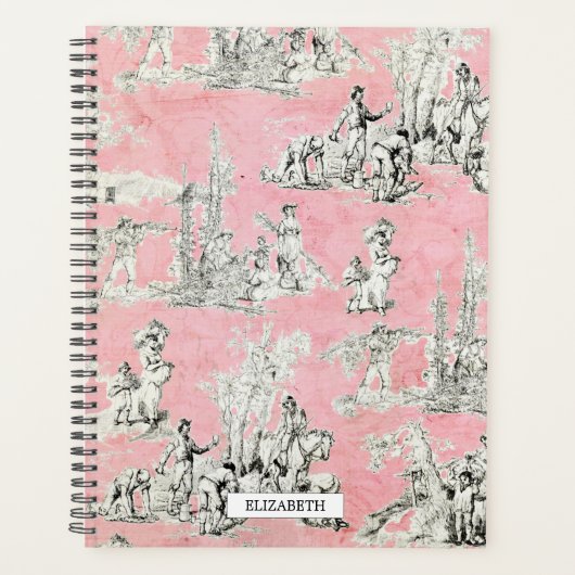 Engels Tuin Roze & Zwart Tegelplanner Planner (Voorkant)