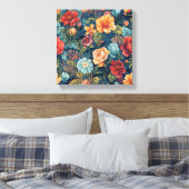 Engels Tuinboeket – Botanische Wall Art Print (Insitu (Slaapkamer))