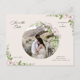 Engels tuingoud floral save the date briefkaart