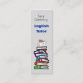 Engels Tutor bladwijzer boek mark tutoring docent Mini Visitekaartje (Voorkant)