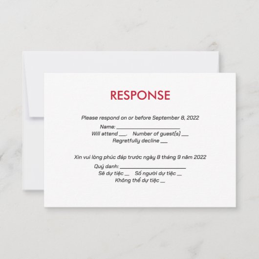 Engels Vietnamees Uitnodiging Modern Ontwerp (Voorkant)