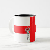 Engels vlaggen-Engels cricket Barmy Army Tweekleurige Koffiemok (Voorkant links)