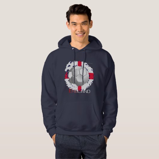 Engels Voetbal Dragon Mannen Hoodie (Voorkant volledig)