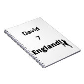 Engels Voetbal Speler aanpasbaar Notitieboek (Rechterzijde)