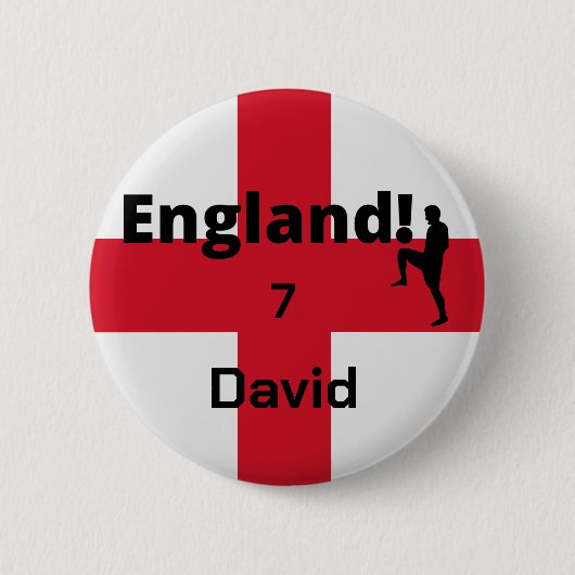 Engels Voetbal Speler aanpasbaar Ronde Button 5,7 Cm (Voorkant)