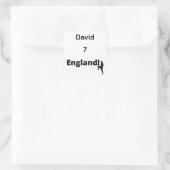 Engels Voetbal Speler aanpasbaar Vierkante Sticker (Tas)