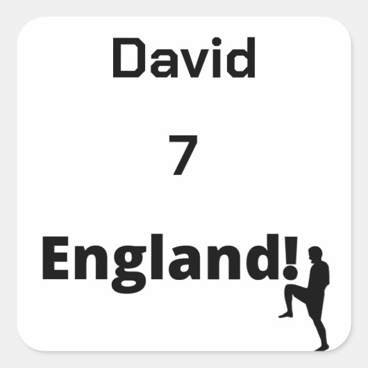 Engels Voetbal Speler aanpasbaar Vierkante Sticker (Voorkant)