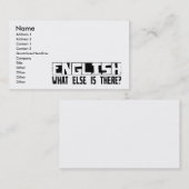 Engels wat er nog meer is? visitekaartje (Voorkant / Achterkant)