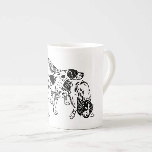 engels wijzer en setter porselein kop (Voorkant rechts)