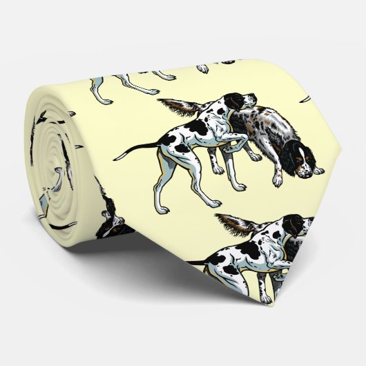 engels wijzer en setter stropdas (Opgerold)