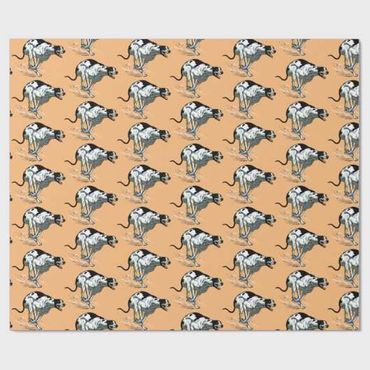 engels windhond cadeaupapier (Vlak)