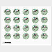 engels windhond ronde sticker (Vel)