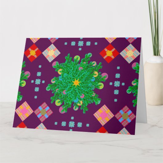 Engels zicht op canvas strepen diep paars kaart (Voorkant)