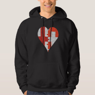Engels Zwitsers vlaggenhart Hoodie