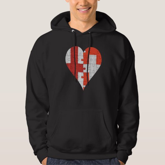 Engels Zwitsers vlaggenhart Hoodie (Voorkant)