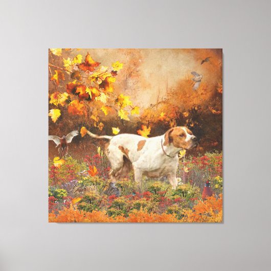 Engelse aanwijzer, Autumn Tapestry Poster Triptych Canvas Afdruk (Voorkant)