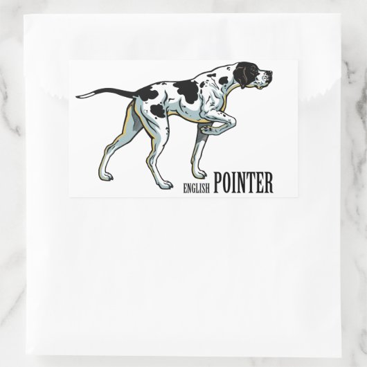 engelse aanwijzer rechthoekige sticker (Tas)