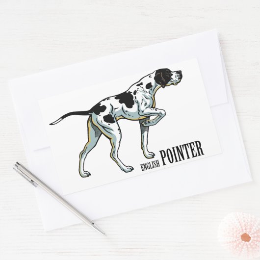 engelse aanwijzer rechthoekige sticker (Envelop)