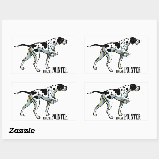 engelse aanwijzer rechthoekige sticker (Vel)