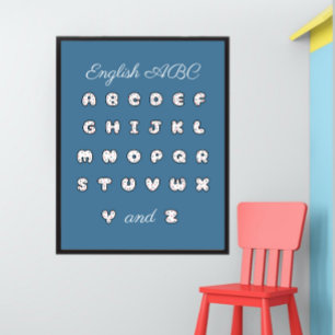 Engelse ABC-alfabetposter voor kinderen Poster