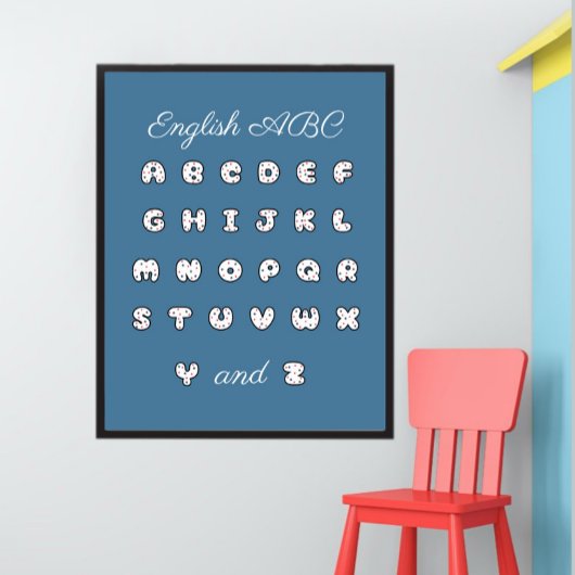 Engelse ABC-alfabetposter voor kinderen Poster