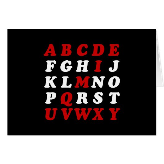 Engelse alfabet Kaart (Voorkant Horizontaal)