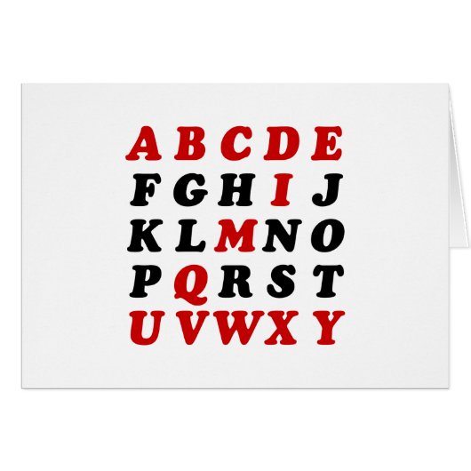 Engelse alfabet Kaart (Voorkant Horizontaal)