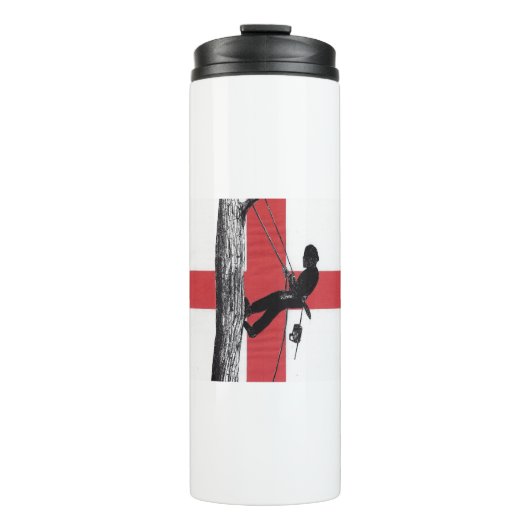 Engelse Arb Art Arborist Tree Surgeon Chainzaag Thermosbeker (Voorkant)